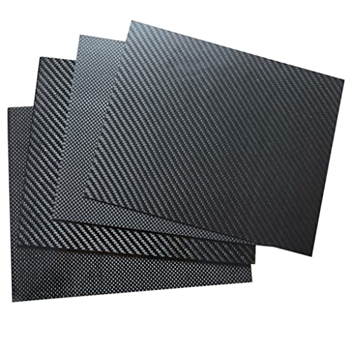 500×500mm 3K Carbon Fiber Sheet High Strength Carbon Board Panel Plate Thickness 1mm 1.5mm 2mm 2.5mm 3mm 4mm 5mm 6mm, 1PCS(1.0mm Twill Glossy)