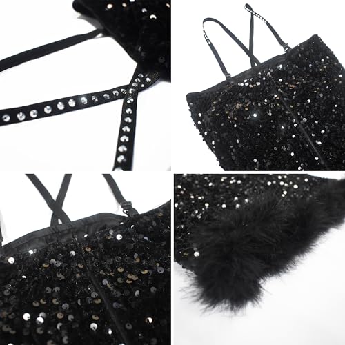 Image of Jigfar Women's Sexy Rhinestone Sheer Mesh See Through Bodycon Dress Birthday Party Club Night Outfits