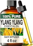 100% Pure Ylang Ylang Oil - 4 Fl Oz Ylang Ylang Essential Oil for Hair, Skin, Diffuser, Aromatherapy & DIY Soap Making Scent