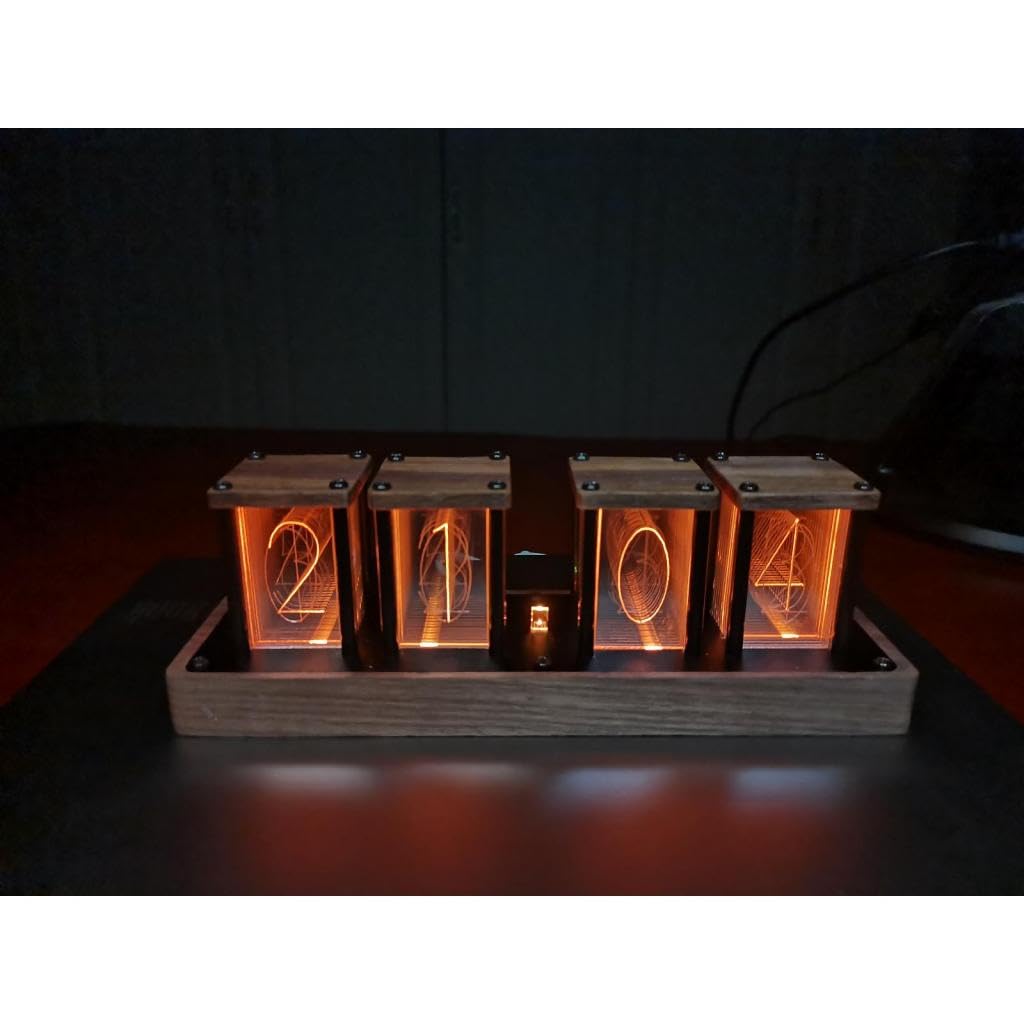 Generico Reloj de Tubo Nixie de Estilo Retro, Reloj LED de Escritorio, Decoración de Tubo Luminoso