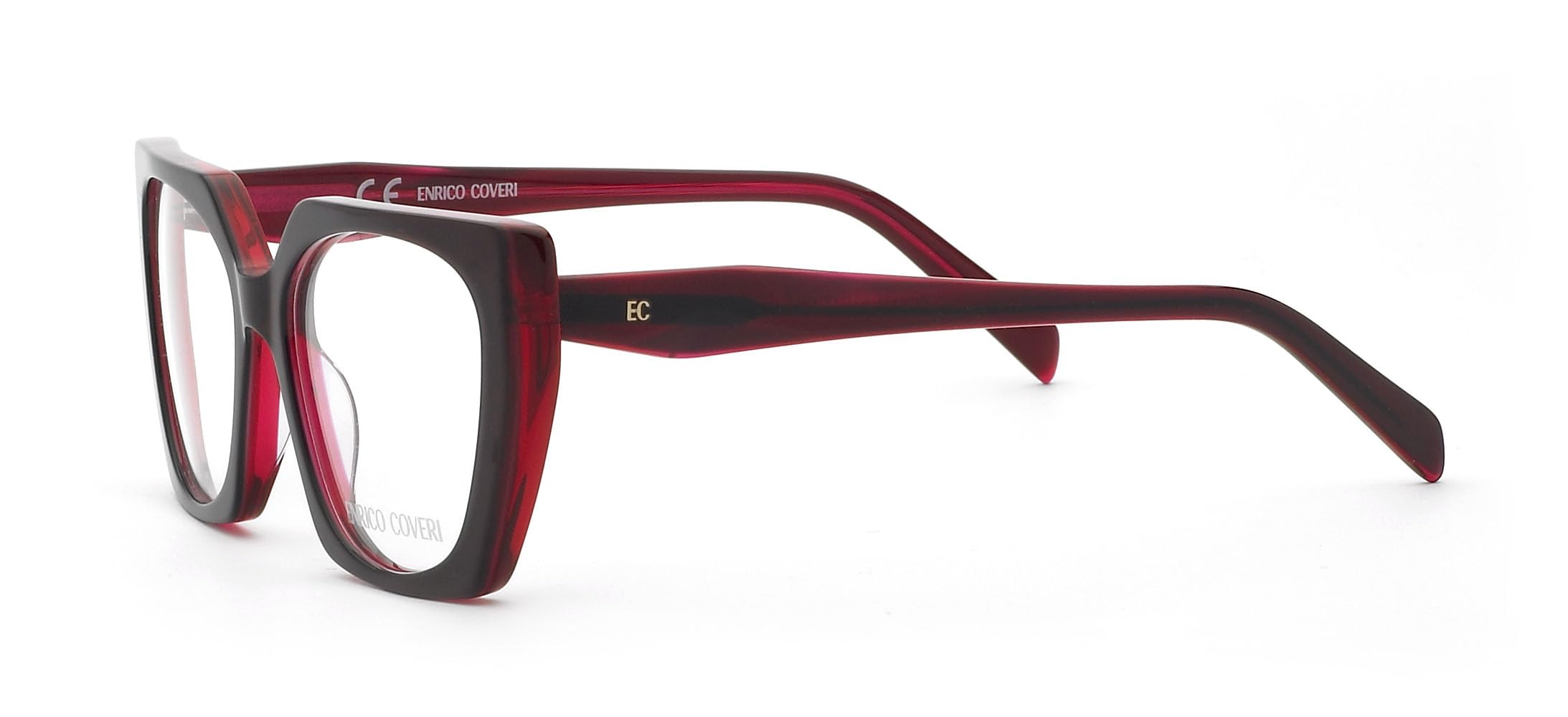 Enrico Coveri Okulary korekcyjne ECV135 damskie oprawki, Czerwony