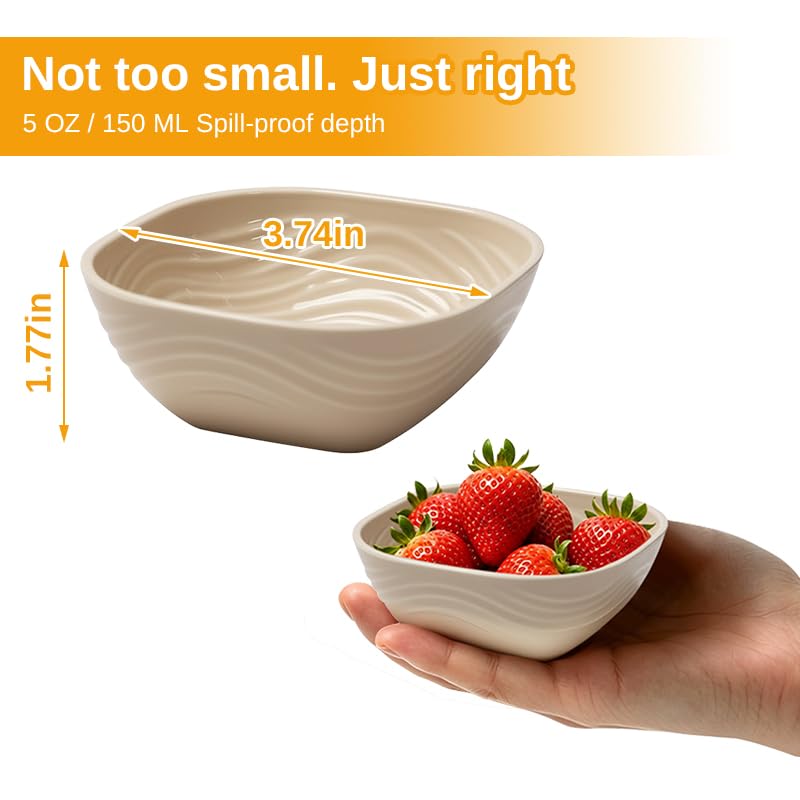 Plastic Dipping Bowls, 24 Pack with 50 Food Flags, 5 Oz Microwave Safe - image 2