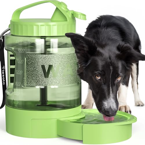 Image of Portable Dog Travel Water Bottle - 77oz Large Travel Water Bowl for Dogs Camping Hiking Beach Traveling Essentials,Big Pet Bottles Bowl Water Dispenser for On The Go Park Car Walking Accessories