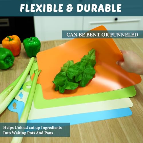 20 piezas de tablas de cortar flexibles de plástico miniatura 4