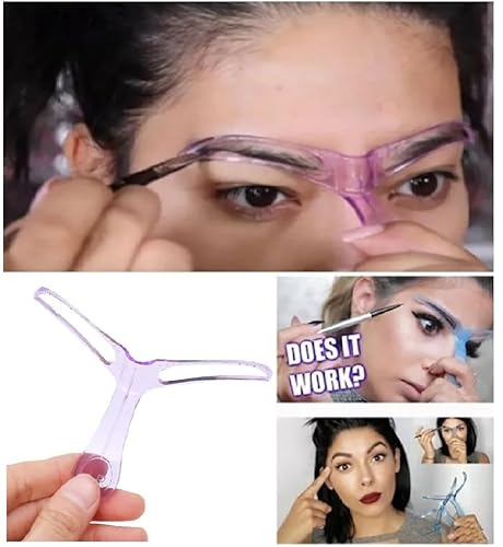 WOO GIRL Augenbrauen Schablone für Anfänger, Wiederverwendbar DIY-Augenbrauen Stempel für 3 Minuten Make-up (LILA)