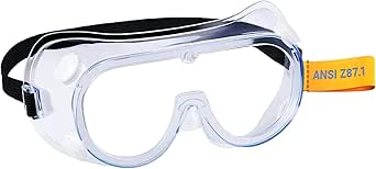 Säkerhetsglasögon – en storlek passar alla – glasögonvänliga – industriella standarder – unik ventilationsdesign – förstärkt resistent och skyddande lins – elastisk justerbar rem