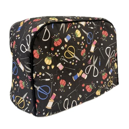 Simple Home Inspirations Sewing Machine Dust Cover, Handmade (Scissors and Thread)