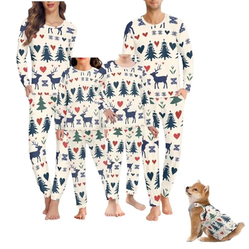 Pajamas Set Holiday Xmas Jammies Set Xmas Family Pjs Set for Couples/Women/Men/Pets 2PCS