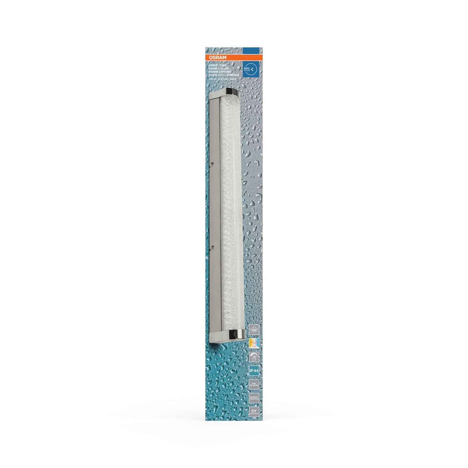 Licht-Erlebnisse LED Wandleuchte Aluminium Metall Chrom 3000-4000 K IP44 CCT dimmbar modern gemütlich Küche Badezimmer WC Spiegel L:60 cm Wandlampe Bad