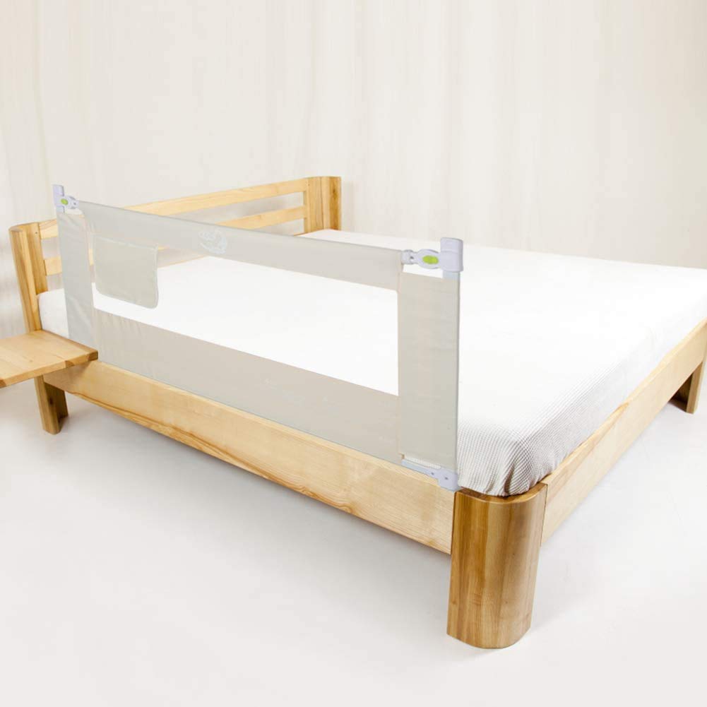 Barrera de cama portátil para bebés, barrera de seguridad plegable y lavable, barrera de seguridad para cama infantil (180 x 68 cm)
