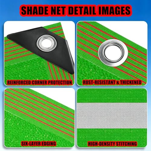 Filet d'ombrage pour serre rayé vert blanc 2x7m bloquant 90% UV - 8