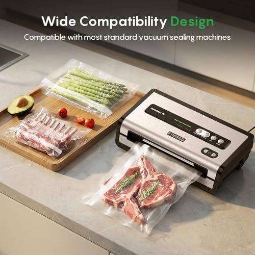 Image of FRESKO 100 Pack Gallon 11 inchx16 inch Vacuum Sealer Bags, BPA Free Heavy Duty Commercial Grade PreCut, Perfect for Sous Vide, Freezer Storage & Meal Prep