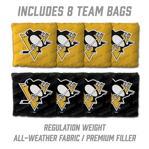 YouTheFan NHL Pittsburgh Penguins 2’ x 4’ Professional Wood Cornhole Game with Logo Bags - Image 4
