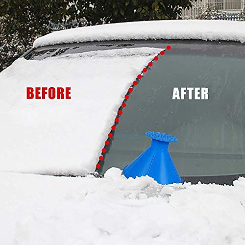 LuckyKilig Magic Scraper Round Windshield Ice Scrapers, Car Windshield Snow Scraper Magic Snow Removal Tool Cone-Shaped Windshield Ice Scraper Red 3 Pack - Thumbnail 5
