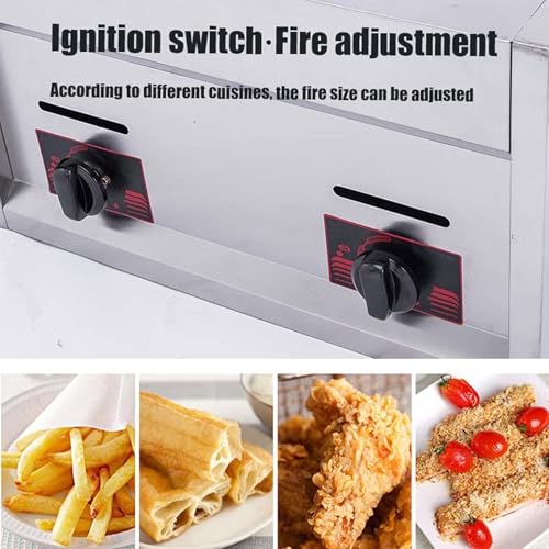 Gas-Fritteuse Kommerzielle Bratpfanne Pommes Frites-Maschine Fritteuse – Flüssiggas-Arbeitsplatte Fritteuse mit 2 Frittierkörben – perfekt für Restaurants oder Zuhause – Bild 6