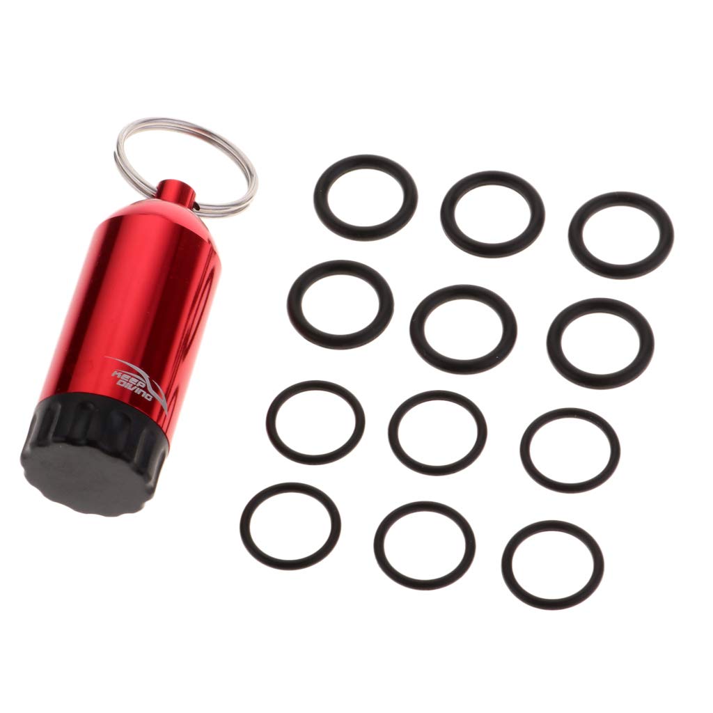 LoveinDIY Scuba Diving Repair Mini Aluminum Tank Key with Brass 2 O-Rings, Red