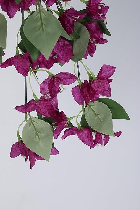 Image of Nutts Artificial Bougainvillea Silk Vines Creepers Hanging Flower Garland for Wedding & Home Decoration, Flower Garland (1, Bougainvillea Creeper (Purple))