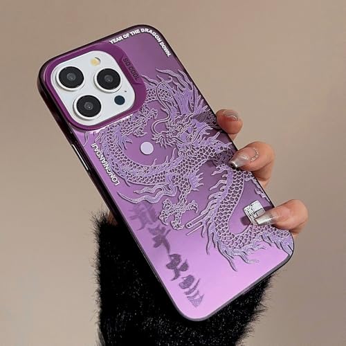 �}�W�J�� �I���G���^�� �h���S�� �d�b�P�[�X�AiPhone 17/16 /15/14/13 �p�A�t���J�o�[�d�b�P�[�X�A3D �X�e���I �{�^�� �f�U�C��(Purple,FOR 16pro)