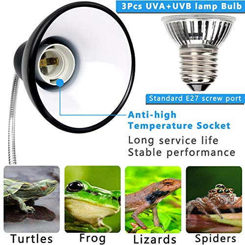 Reptile Heat Lamp, UVA UVB Reptile Light Basking Spot Lamp, Turtle Aquarium Tank Heating Lamps Holder & Switch Fixture… - Image 6