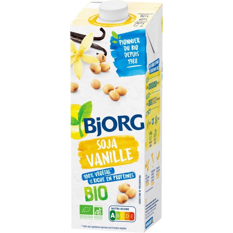 Boisson Soja Vanille Calcium 1L - Boisson végétale bio à base de soja avec du calcium idéale pour une alimentation équilibrée - BJORG - Lot De 6