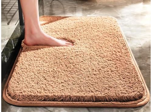 Image of HOWNICE Door mat for Bedroom,Bathroom,Kitchen,Living Room,Home Entrance,Room Mats,Foot Mats,Floor mat,Main Door,Rug,Non Slip Mats,Door Mate,Fluffy,Doormat,Door Matt (Microfiber Bath Mat Gold)