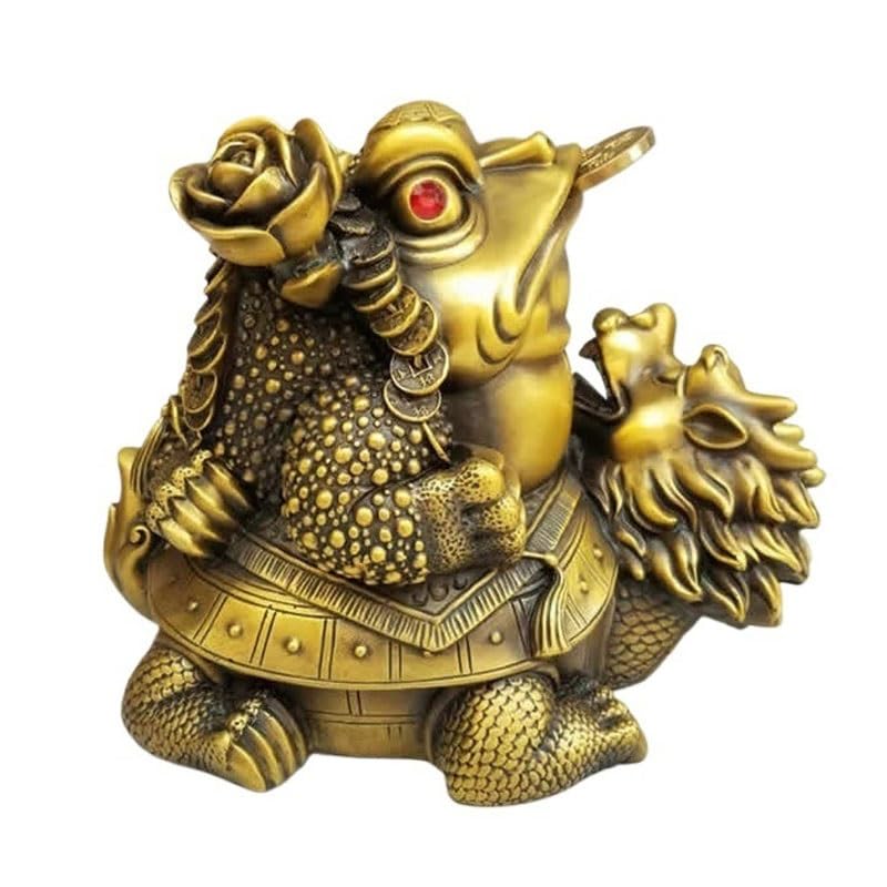 Sculpture laiton dragon tortue richesse ornement bureau