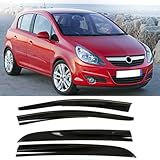 IKC STORE for Vauxhall Opel Corsa D 2007 2008 2009 2010 2011 2012 2013 2014 2015 Wind Deflector Car Side Window Visor Vent Shade Rain Guard Bright Black 4pcs