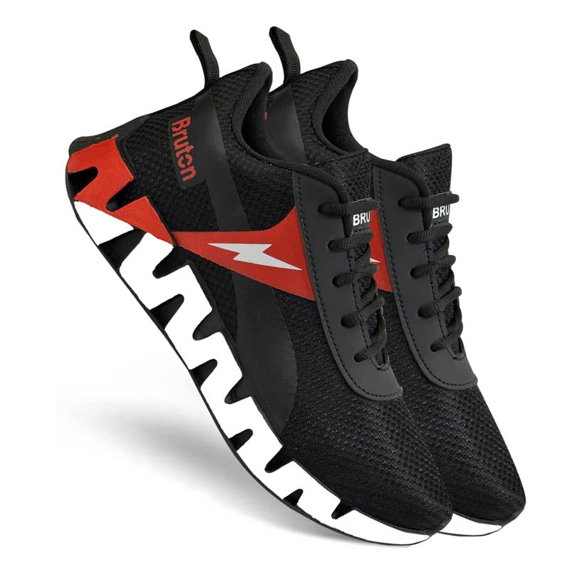 bruton 562 Men's & Boy's PVC Sole with Breathable Mesh Upper Black Running Shoes for Rinning, Gym and Sports Activity-picture-11