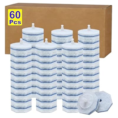 XRIONELL 60pcs Disposable Toilet Wand Refills?Compatible with Most Toilet Brushes?5X Cleaning Power Toilet Bowl Cleaners?No Falling Apart?Upgrade Fiber Cleaner Heads?for Closestool Bathroom Cleaning