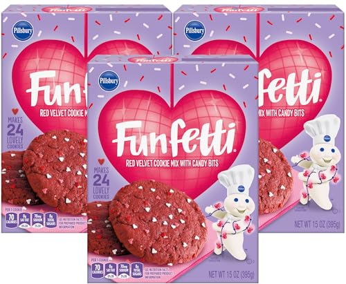 Funfetti Red Velvet Valentine Cookie Mix with Candy Bits, 15 oz B...