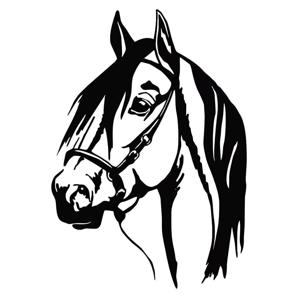 JILIP Black Horse Head Metal Wall Art Decor, 3D Wall Silhouette Metal Hanging Wall Sculptures, Home Office Decoration Bedroom Living Room Decoration (Size : 11.8IN/30cm)