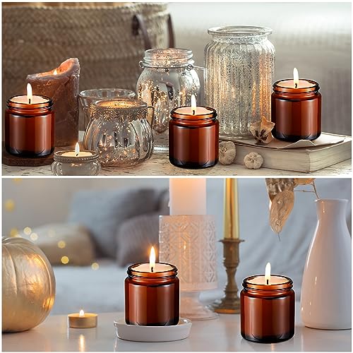 Image of Norme 150 Pcs 4 oz Glass Jars with Lids Cosmetic Jars, Black, Amber