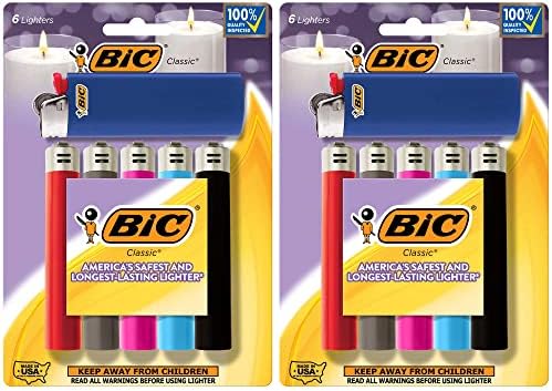 BIC Classic Lighter, Assorted Colors, 12-Pack (packaging may vary)