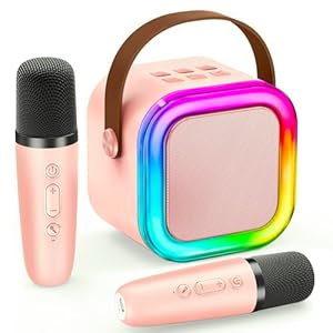 IROO Mini Karaoke Maschine mit 2 Mikrofonen