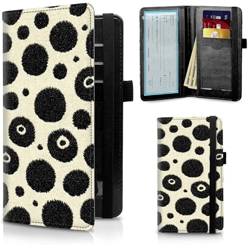 Image of FUYOCWE Checkbook Covers for Personal Checkbook,RFID Blocking Leather Check Book Covers Wallet with Pen Holder & Card Slot for Women Men -Dalmatian Spot Pattern