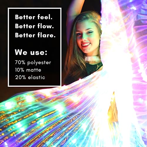 Tidalpool Illuminated Veil - Angel Wings Adult Size - Festival Clothing & Angel Costume - Fairy Wings & Rave Clothes Cosplay Outfit (Rainbow) #TOP3