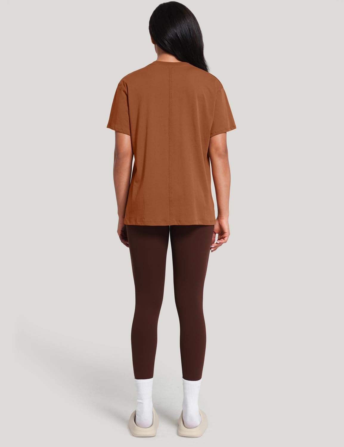 HeyNuts Women's Pima Cotton Short Sleeve Shirts Workout Basic Tee Casual Crew Neck T-Shirts Loose Tops - Image 6