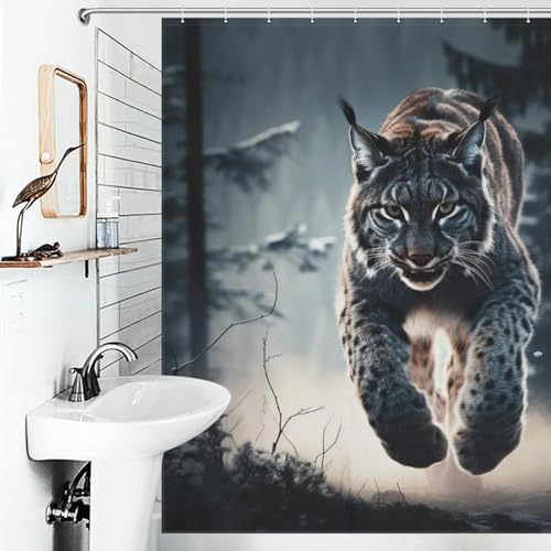 Rideau de douche imperméable en polyester Lynx 183x183cm - 6