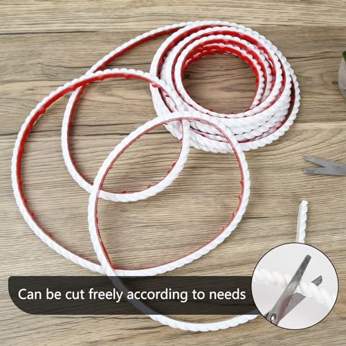 Nivofu 5 Meter Flexible Selbstklebende Zierleisten Sparpaket, 3D-Dekorative Wandleisten Pvc-Tapetenbordüre Selbstklebend, Dekor für Spiegelrahmen,Möbel,Schrankkanten,Wandkanten, 5 m x 1 cm, Weiß