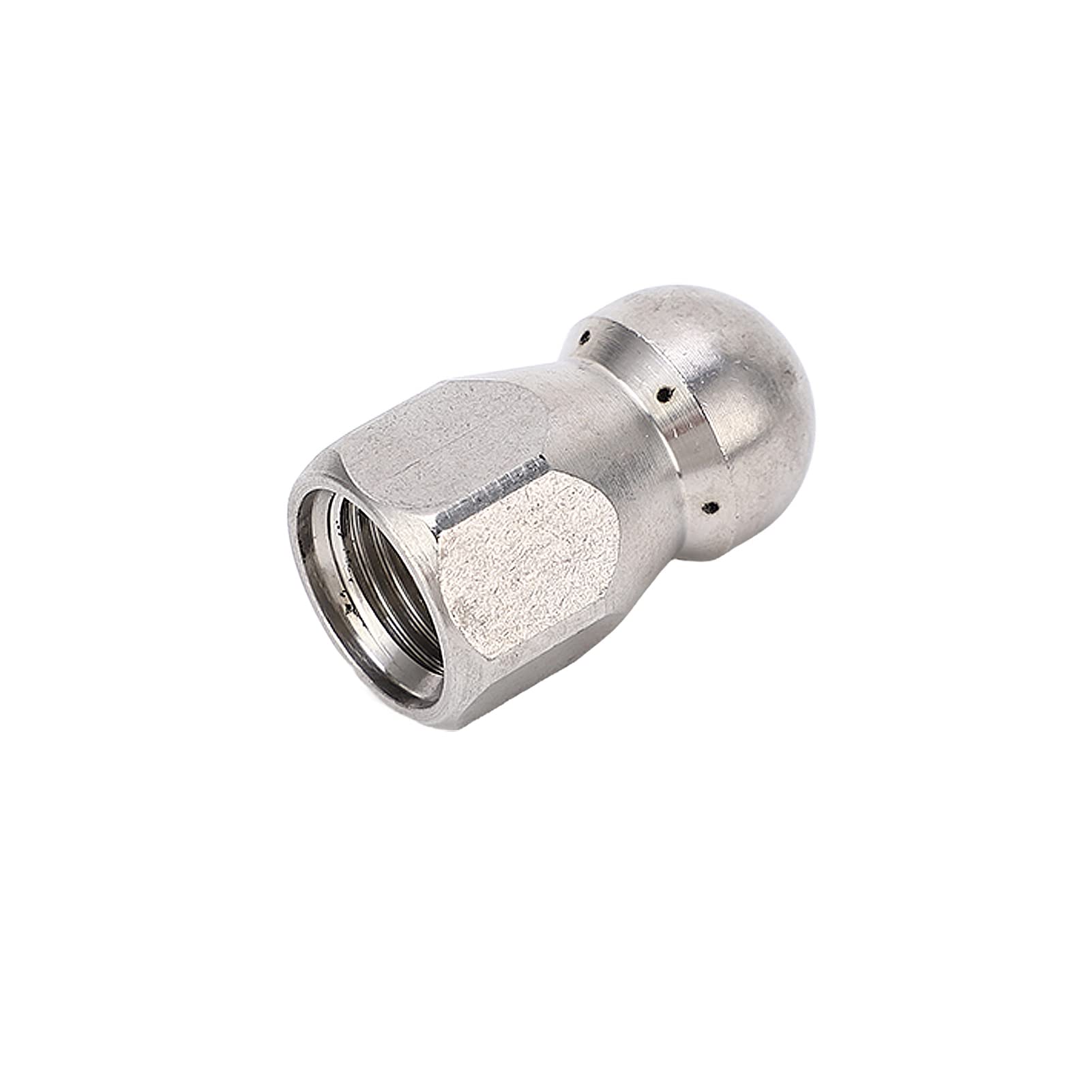 Jelquix 5000PSI High Pressure Washer Nozzle Durable Stainless Steel Jet for Efficient Pipe Cleaning and Dredging Indoor and Outdoor Use (Ball Head Front 1 Rear 6 Holes G1/4in)