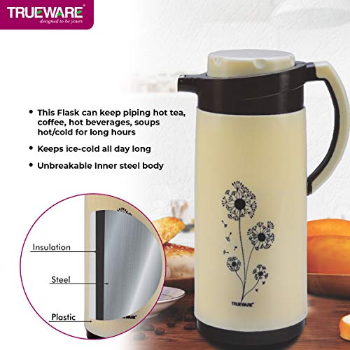 Trueware-Plastic-Ruff-Tuff-Thermos-Jug-1800-PP-1500ml-Brown Trueware Plastic Ruff Tuff Thermos Jug 1800 PP- 1500ml, Brown