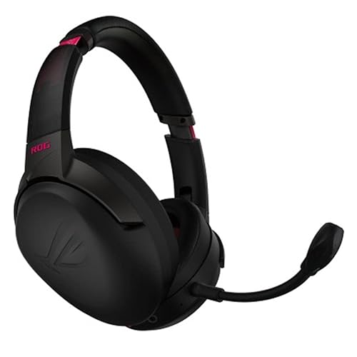 ASUS ROG Strix Go 2.4 Electro Punk Wireless Gaming Headphones with USB-C 2.4 GHz Adapter | Ai Powered Noise-Cancelling Microphone | Over-Ear Headphones for PC, Mac, Nintendo Switch, and PS4 - Strix Go 2.4