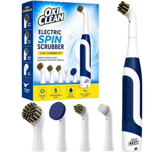 OxiClean-Handheld-Electric-Scrubber-Replaceable-Brush-Heads-Waterproof OxiClean Handheld Electric Scrubber - Replaceable Brush Heads, Waterproof - Image 1