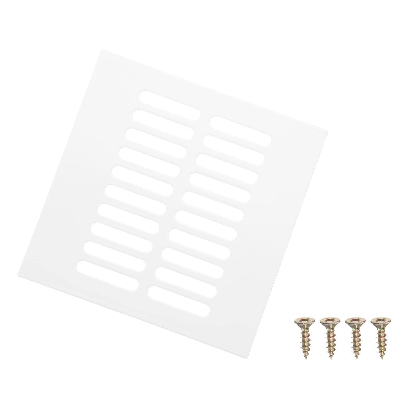 PATIKIL 6 x 6 Inch Door Air Vent Cover, Aluminum Grille Ventilation Cover with Mounting Screws for Cabinet Wardrobe Ceiling Door, White