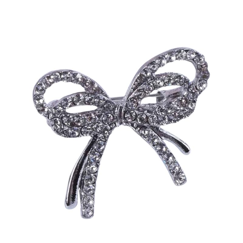 Bow Full Stones Style Anti Glare Fixed Clothes Pin Brooch-image-23