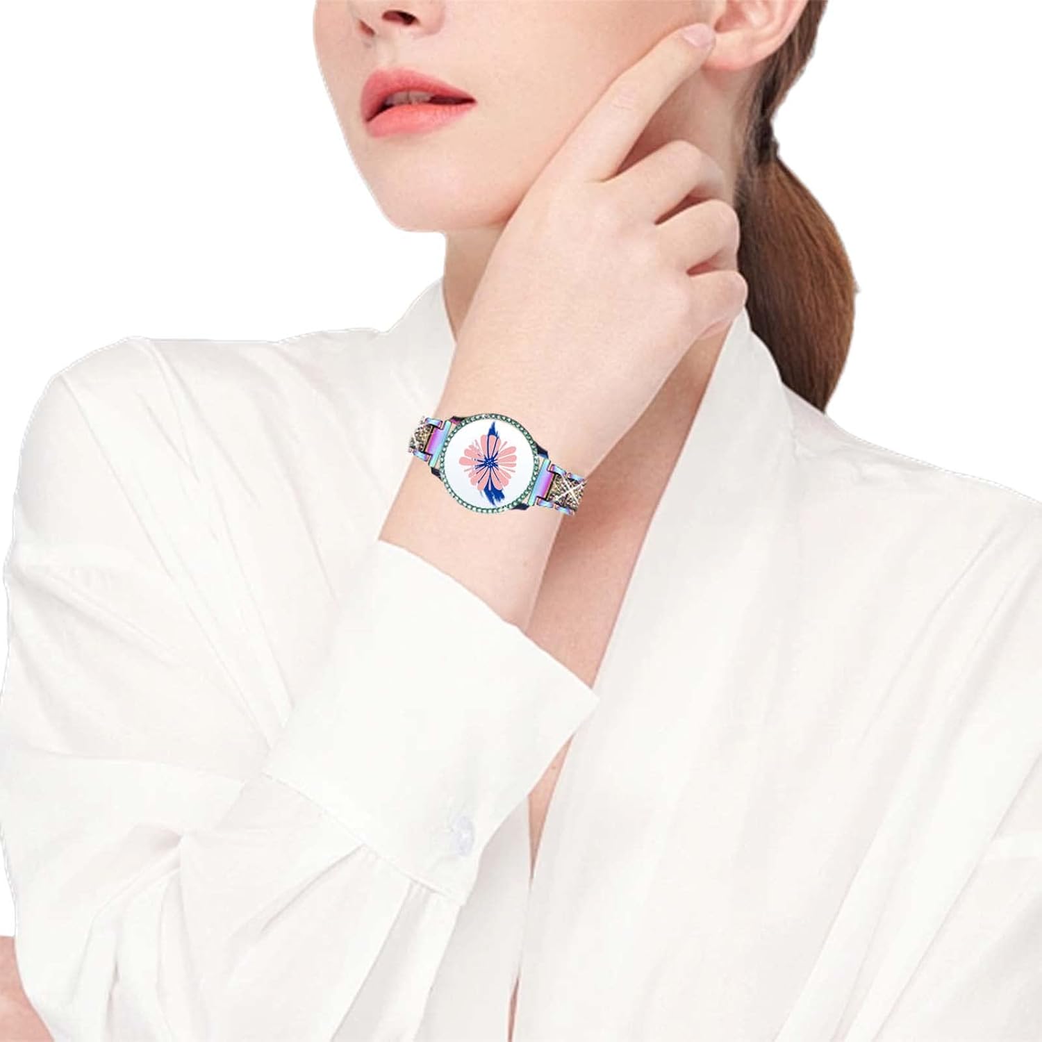 Mosonio Bling Metal Bands for Samsung Galaxy Watch 5/4 FE 40mm 44mm Women image 5