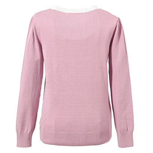 Richie House Girls' Solid Pullover Sweater with Bow at Neckline Size 2-12 RH14113