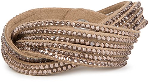 styleBREAKER Bracelet Souple avec Strass, élégante Parure de Poignet avec Pierres Brillantes, Bracelet enroulé, 6x1 rangées, Femmes 05040005,...