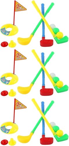 Miniatura 9 de Veemoon 3 piezas de agujeros de práctica de golf para niños, juguete retráctil para niños, palos de golf para niños pequeños, juguete para niños que