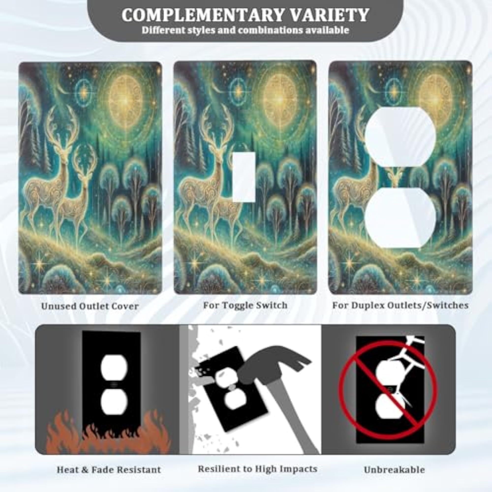 Deer Starry Sky Light Switch Cover Decorative Wall Plate